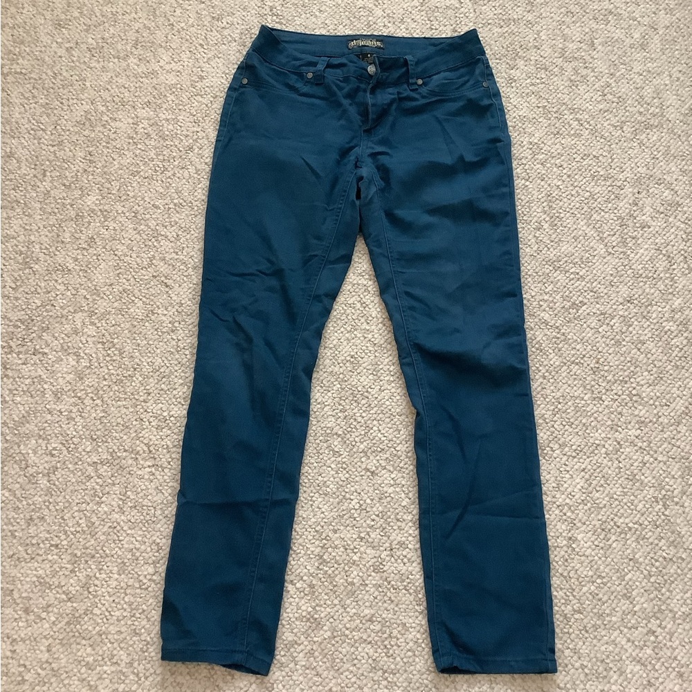 D. Jeans Super Soft Stretchy Jeggings Jeans Dark Teal Turquoise 4